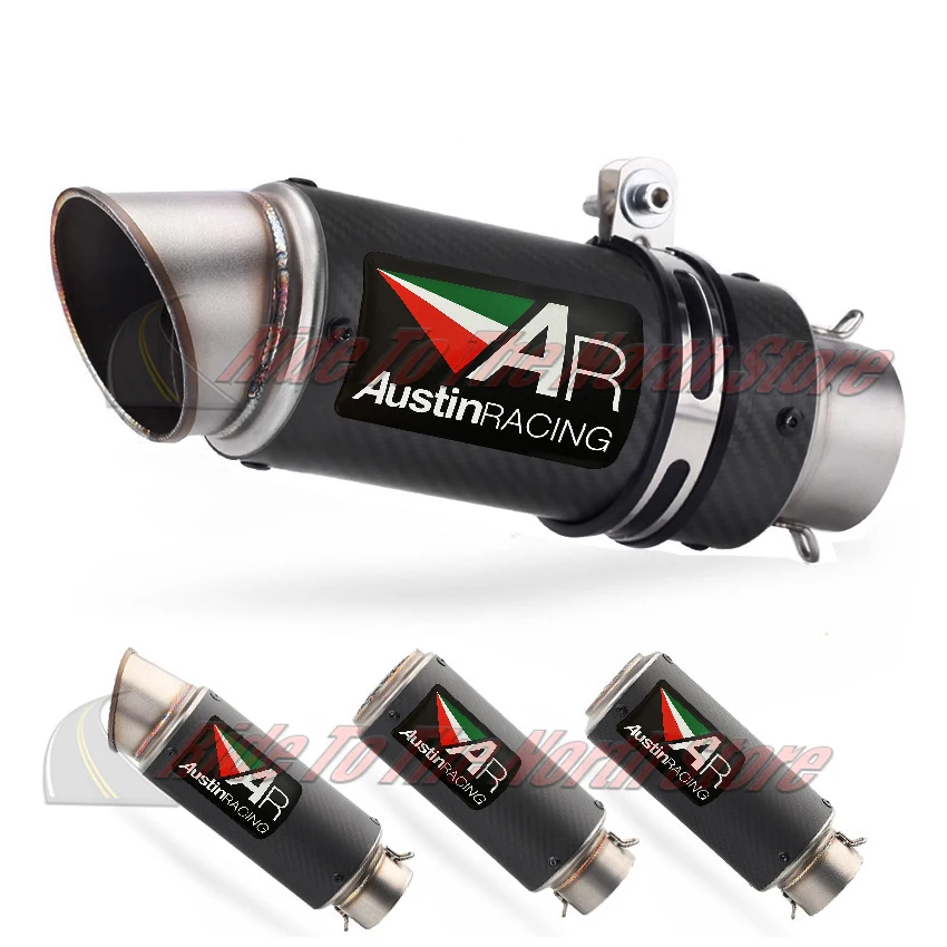 

for GP-Project Exhaust Modified Part Austinracing GP1R Muffler 51/60/63mm Carbon Fiber AR Motorcycle Exhaust Muffler Pipe Escape