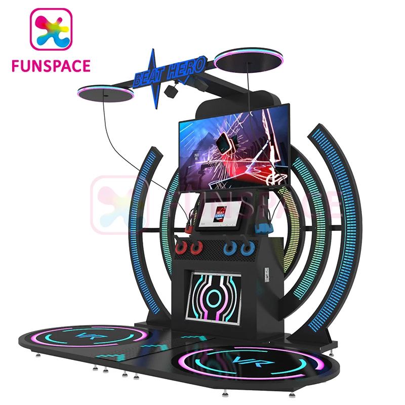 Funspace Coin Operated 9D Vr Musical Instruments Dance Games Equipment 2 Players Interactive Vr Simulator