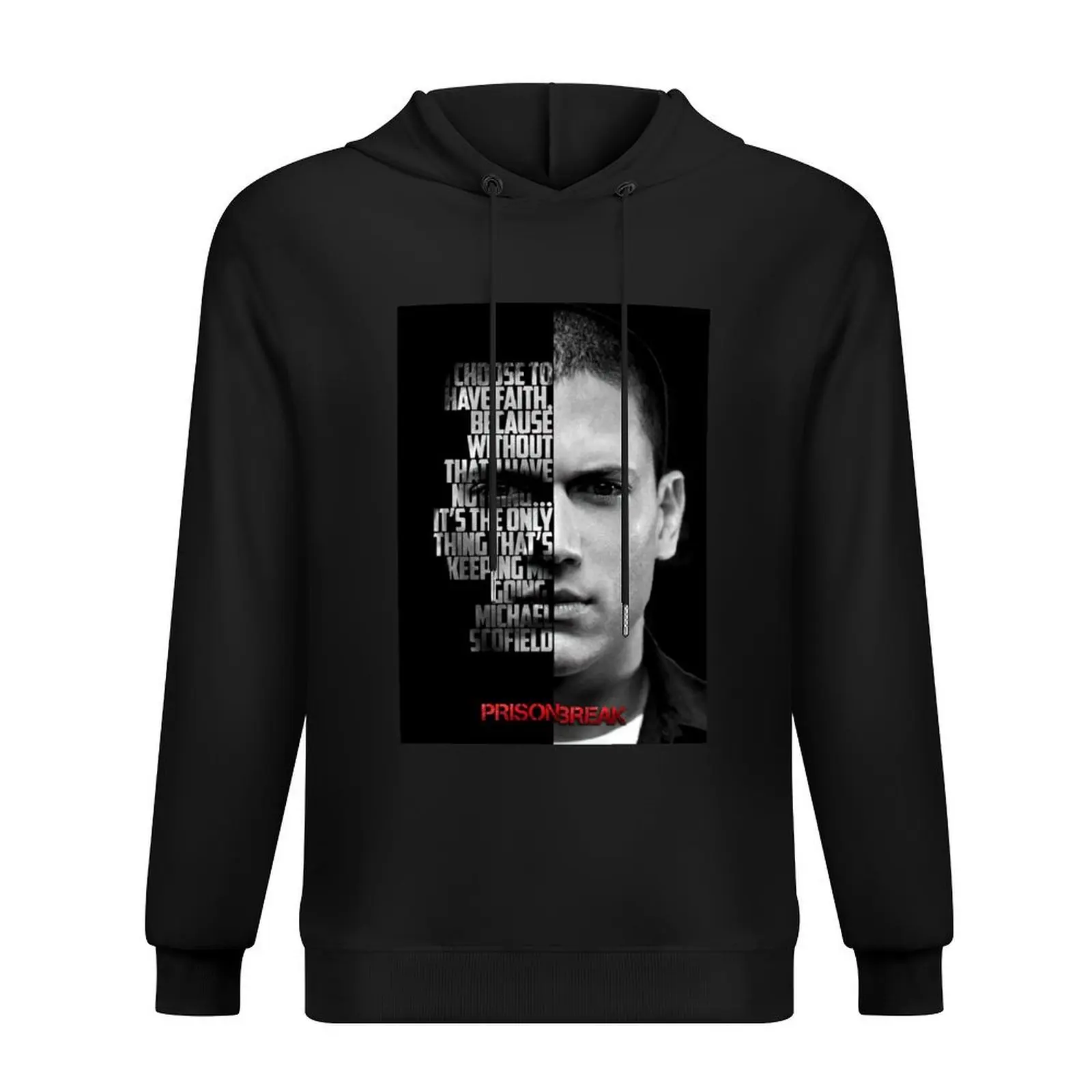 Michael Scofield blanco y negro, cita de Prison Break. Sudadera con capucha ropa de anime hombres usan nuevas sudaderas con capucha y sudaderas.
