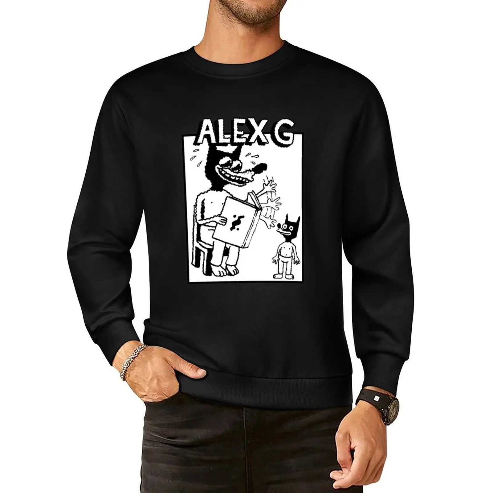 

(Sandy) Alex G Storytelling logo Essential Pullover Hoodie korean style clothes men wear tracksuit men new sweatshirts