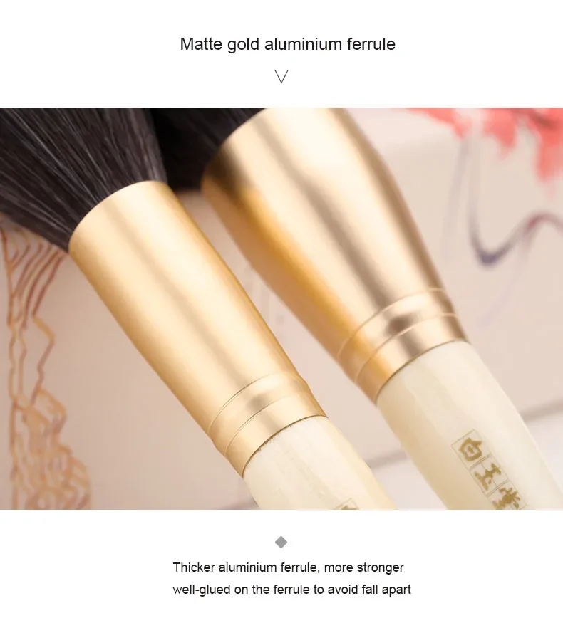 Setelan Kualitas Tinggi/15 Buah Kuas Rias Profesional Rambut Kambing untuk Foundation Concealer Perona Pipi