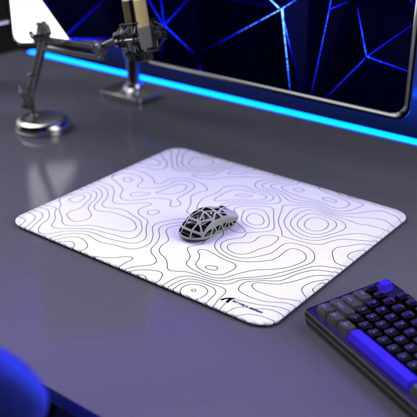 Attack Shark Cm02 4mm Ultrathin Gaming Mouse Pad 450x400mm Non Slip Topographic Contour Desk Mat For Office Gaming