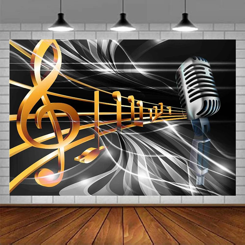 Dream Music Photography Backdrop Dream Music Symbol Microphone Background And Dream Music Party Decoration Banner Props