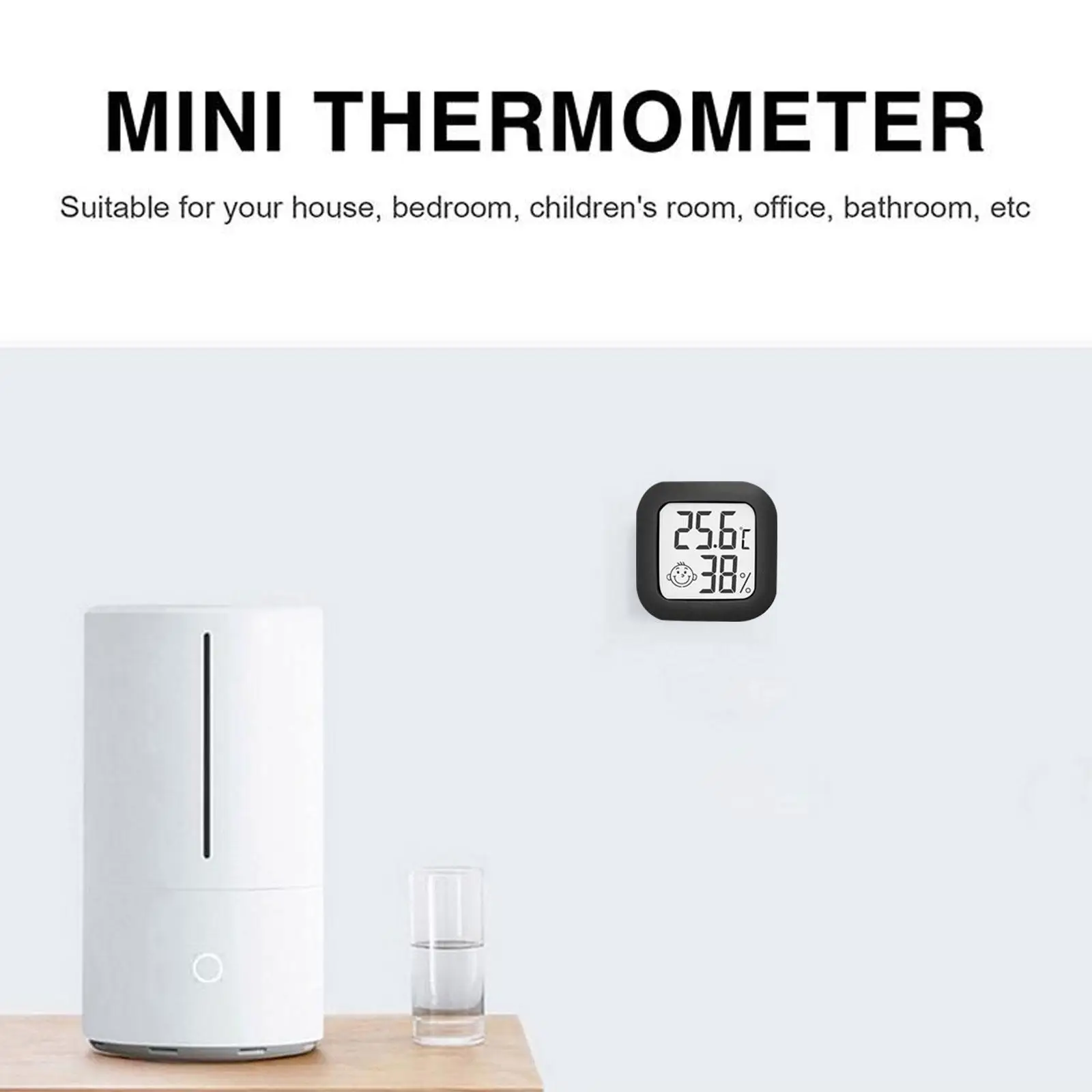 Temperature Humidity Meter Wall Mounting Mini Weather Station Room Climate Indicator LCD Electronic Digital Thermometer