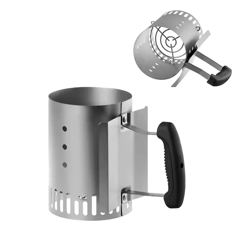 Wholesale Outdoor BBQ Fire Starter Campfire Stove Ignition Galvanized Charcoal Starter Barrel Cooking BBQ Tools