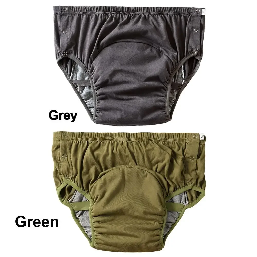 Washable Pure Cotton Adult Pull-Up Diaper Pants Side-Snap Anti-Leakage Skin Friendly Incontinence Underwear For Elderly