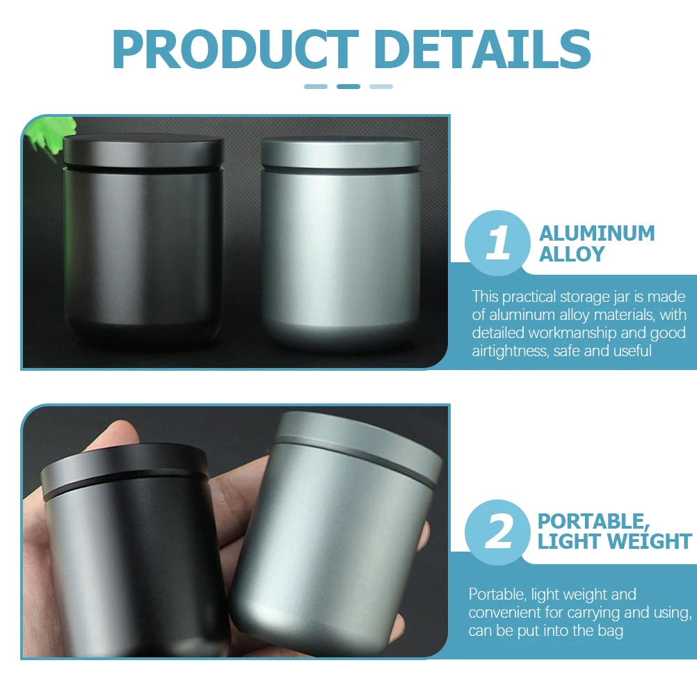 

1pcs Airtight Waterproof Sealed Storage Jars Tea Tin Aluminum Alloy Portable Can For Tea Leaves Container