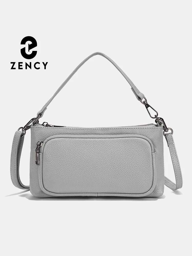

Zency Women's Minimalistic Shoulder Bag Crossbody Multi-pockets Leather Handbag Genuine Cowhide Satchels 2025 Designer Purses
