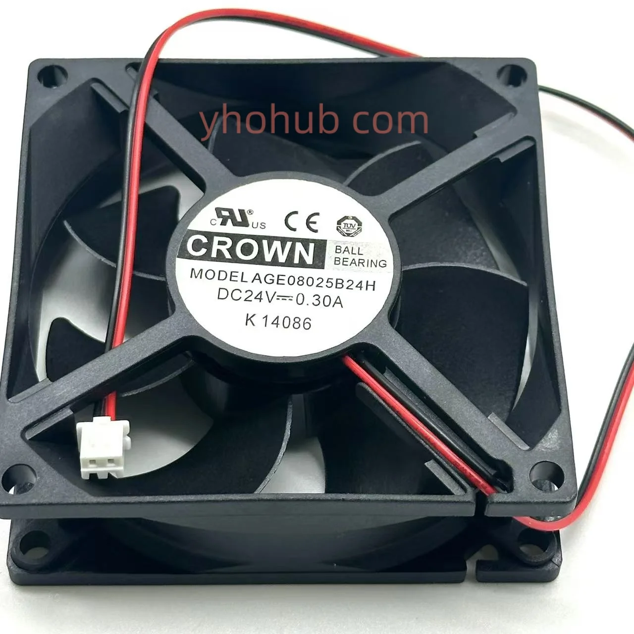 

CROWN AGE08025B24H DC 24V 0.30A 80x80x25mm 2-Wire Server Cooling Fan