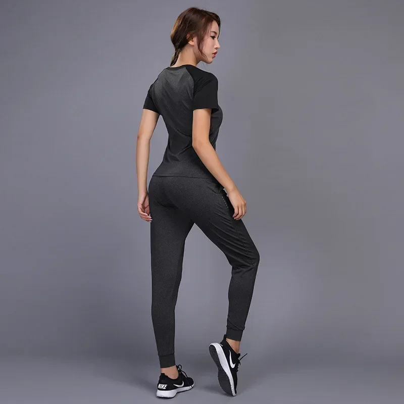 Neue frauen Sportswear Für Yoga Sets Jogging Kleidung Gym Workout Fitness Training Sport T-Shirts Laufhose Leggings Anzug