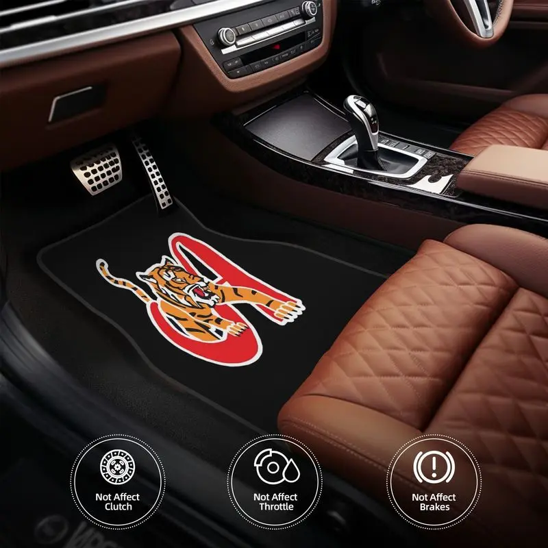 4Pcs Car Floor Mats, Tiger Red Letter A Print, Cool Sport Style For Car Interior Protection