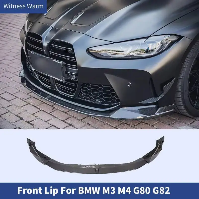 Carbone sec pour pare-chocs avant figuré, ruisseau de pelle, séparateur de Jules, couteau à vent avant, kit de carrosserie de voiture, BMW G80, M3, G82, 2021
