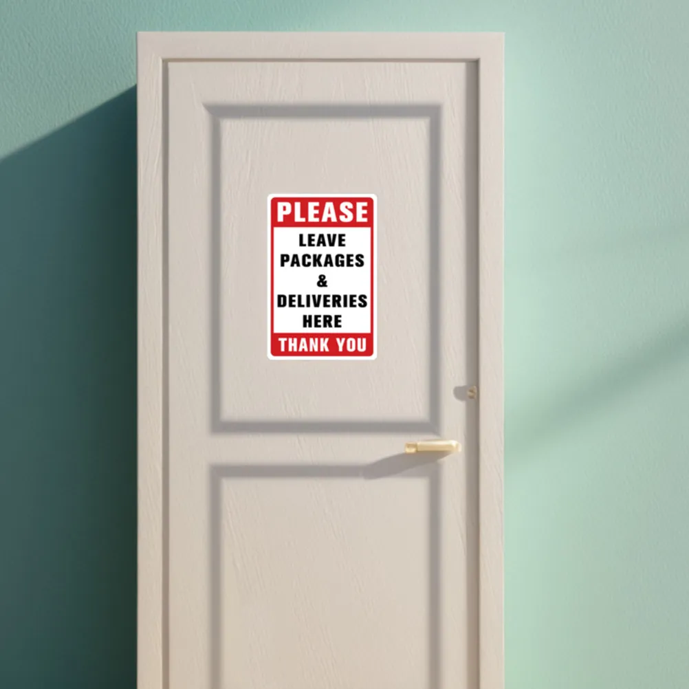 3Pcs Deliver Packages Here Sign PVC Wall Sticker Easy Peel Stick for Doors Walls Package Drop Off Point Loss Prevention