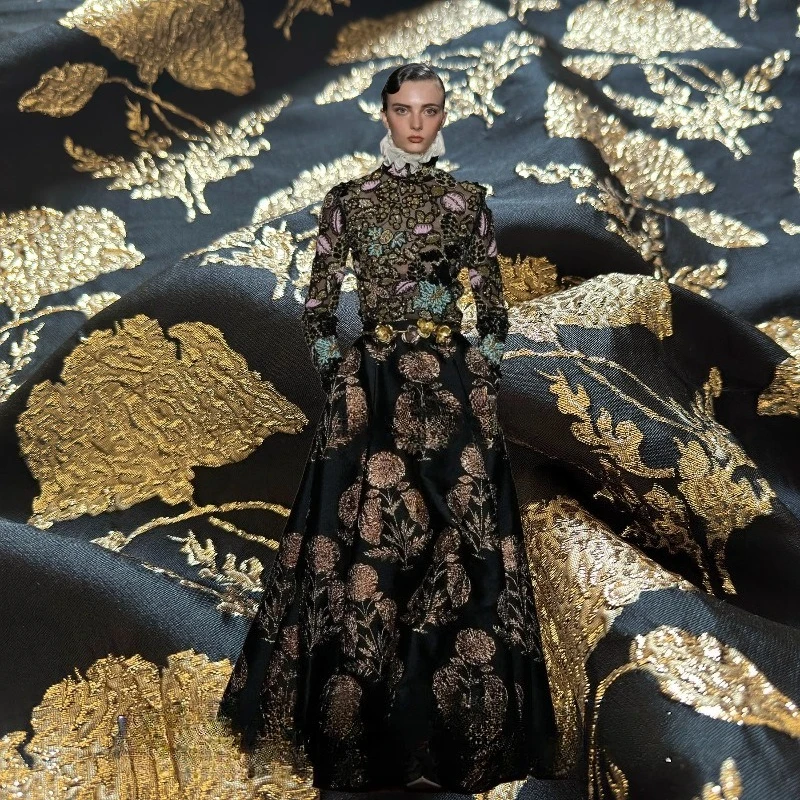 

Jacquard Metal Wire Fabric Fashion Clothing Designer Style Formal Dress Suit Jacket Fabrics for Siy Sewing Cloth By The Meter