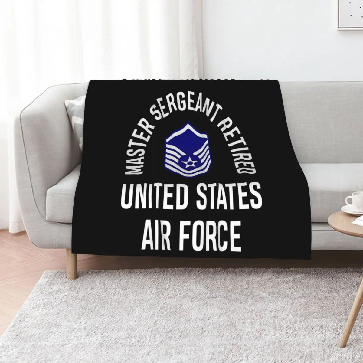 Master Sergeant Retired United Sates Air Force Retirement Throw Blanket Custom Bed Camping Blankets