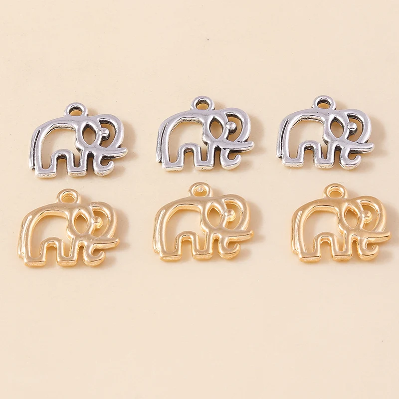 20 Stück 16x14mm 2 Farben Cartoon-Legierung Tier-Elefanten-Anhänger für Schmuckherstellung Halsketten Ohrringe Armbänder DIY Geschenke – Detail 2
