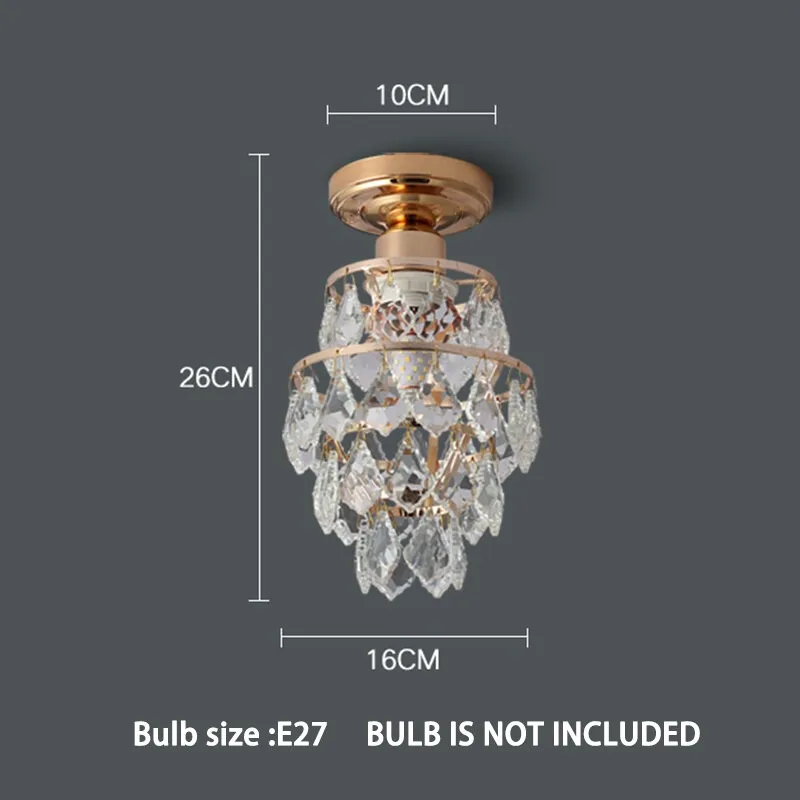 2024 New Modern E27 Mini Crystal Ceiling Lights Fixtures Home Appliance Stairs Bedroom Living Room Gold Lamps Fathers Day Gifts