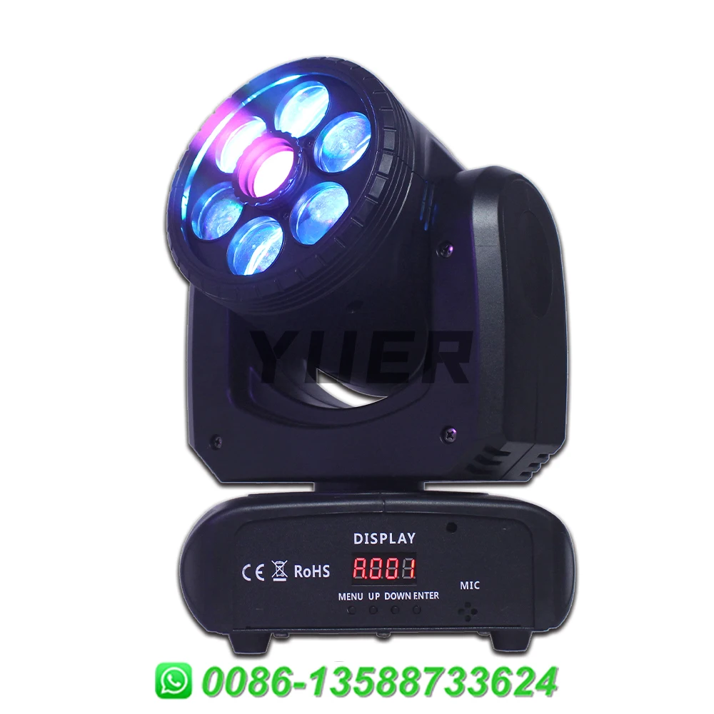 YUER-LED تتحرك رئيس ضوء ، RGBW بقعة ، عين النحل ، تأثير شعاع ، DMX512 ، DJ ، ديسكو الطرف ، النادي ، أضواء المرحلة إزالة الأعشاب الضارة ، 60 واط ، 6x10W