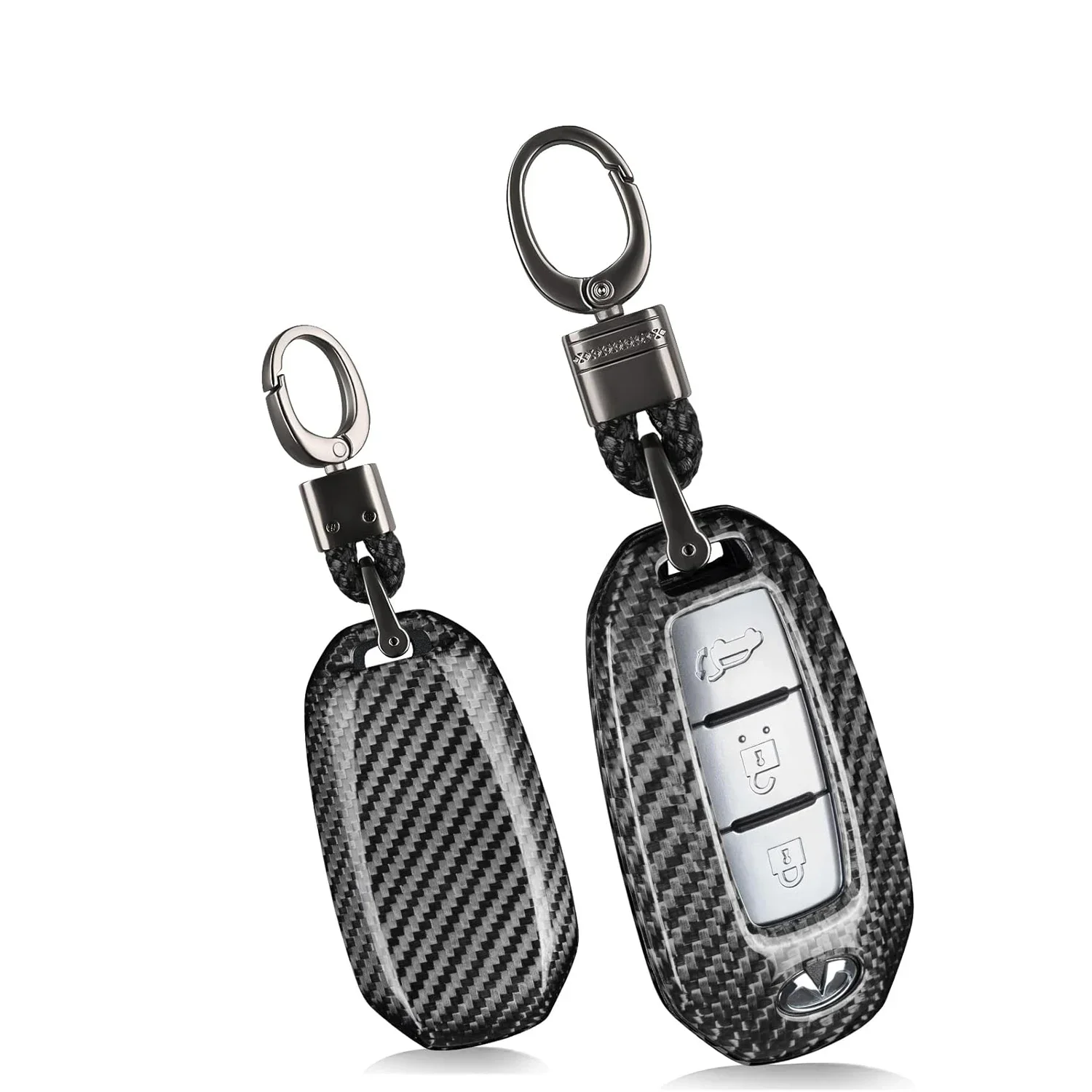 

For INFINITI Key Shell, Real Carbon Fiber Key Fob Cover Case Protector For Infiniti Q50 Q60 QX50 QX55 QX60 3/4/5 Button