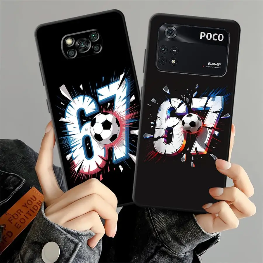 Funda Phone Cover Case for Xiaomi Poco F8 C71 C50 X3 X4 X5 X7 Pro C61 M5 M3 M4 M7 C75 F3 F1 Soccer Number 67
