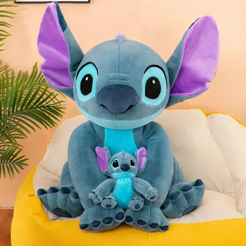 80cm tamaño grande Disney Lilo & Stitch juguete de peluche suave lindo Stitch muñeca Kawaii decoración de la habitación almohada muñecas niñas niños regalo de Navidad