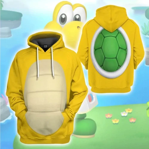 Imagen 2 del producto Sudaderas con capucha de Super Brother Bowser, Sudadera con capucha con estampado 3D de Bowser de dibujos animados, Sudaderas con capucha de moda para hombres y mujeres, Sudaderas de gran tamaño