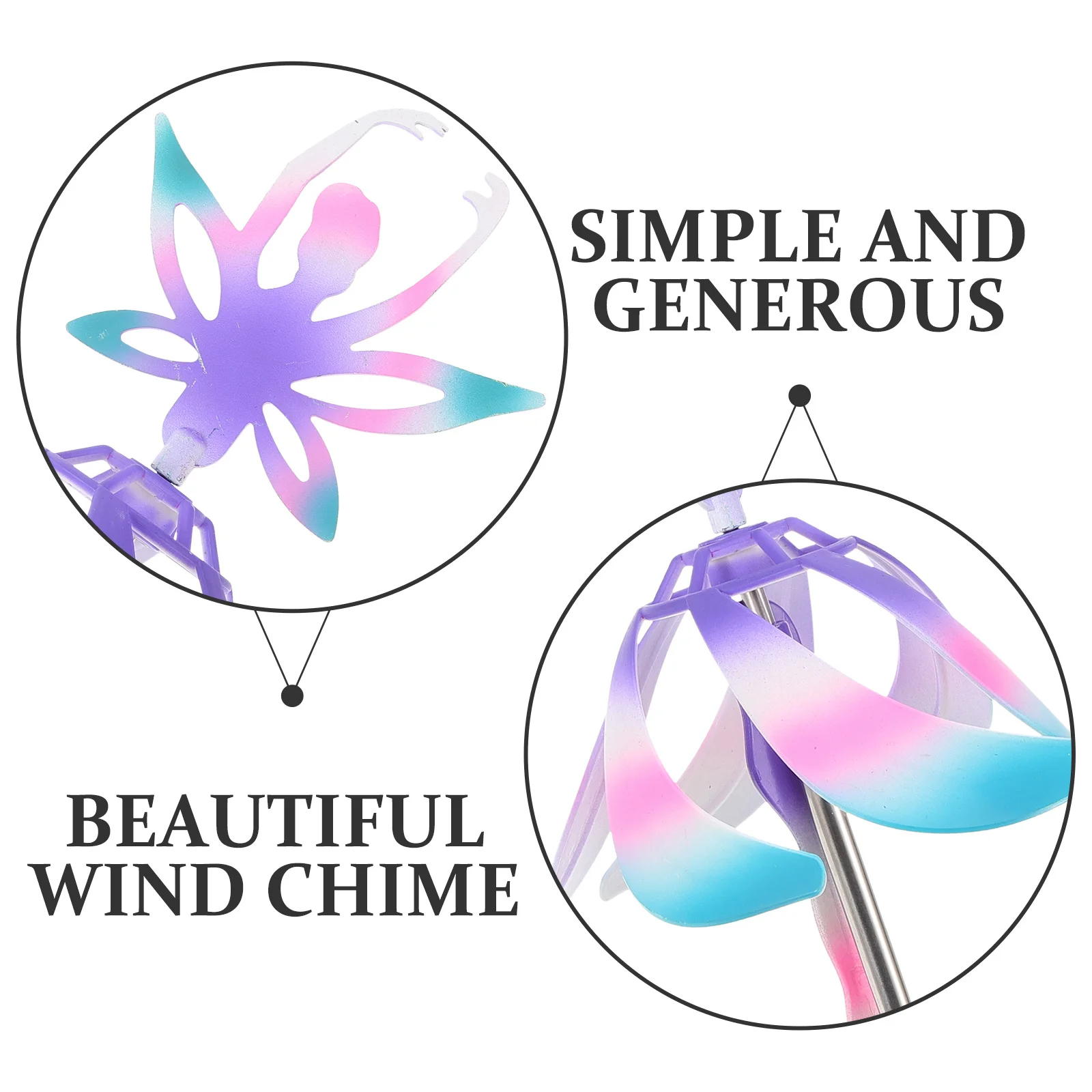 

1pc Color-Changing Rotating Ballerina Fairy Chime Durable Lightweight Decor Pendant Wind Bell Garden