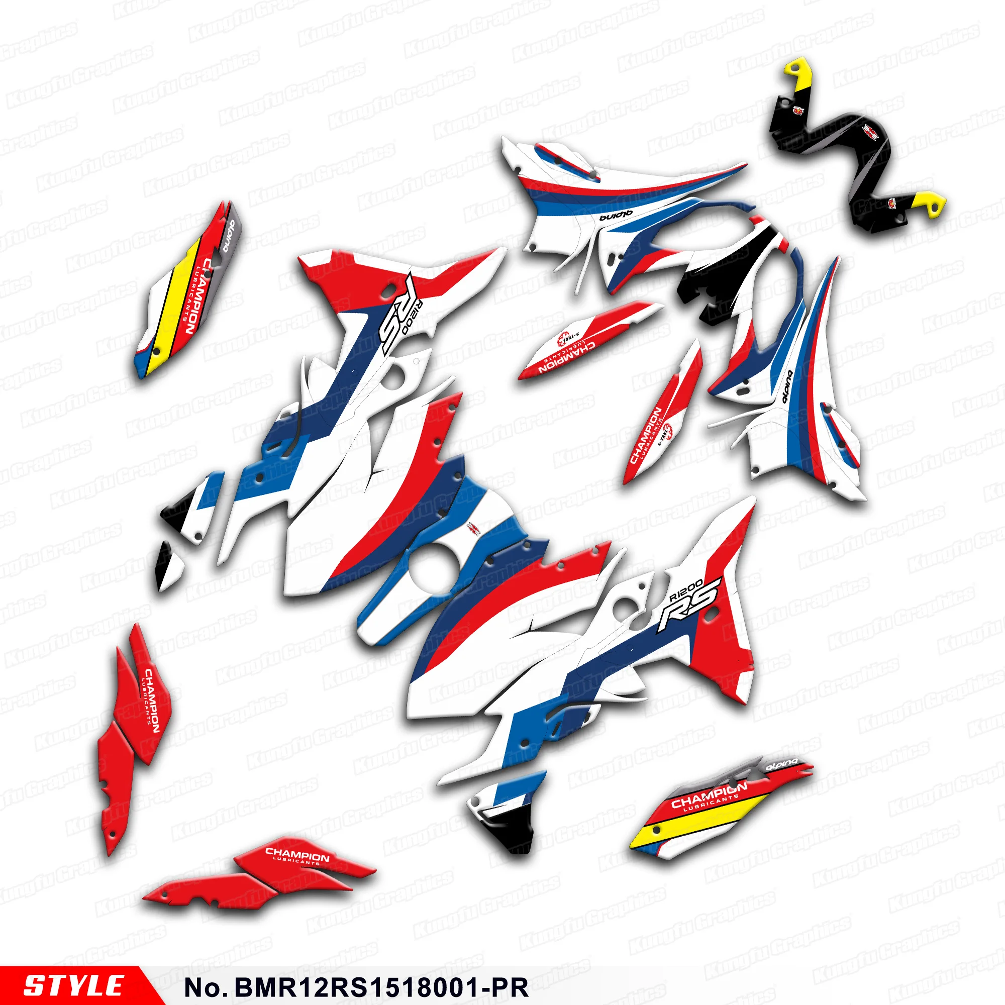 

Custom Stickers Vinyl Graphics for R1200RS R1200 RS 2015 2016 2017 2018 Protector Decal Kit, No.BMR12RS1518001-PR