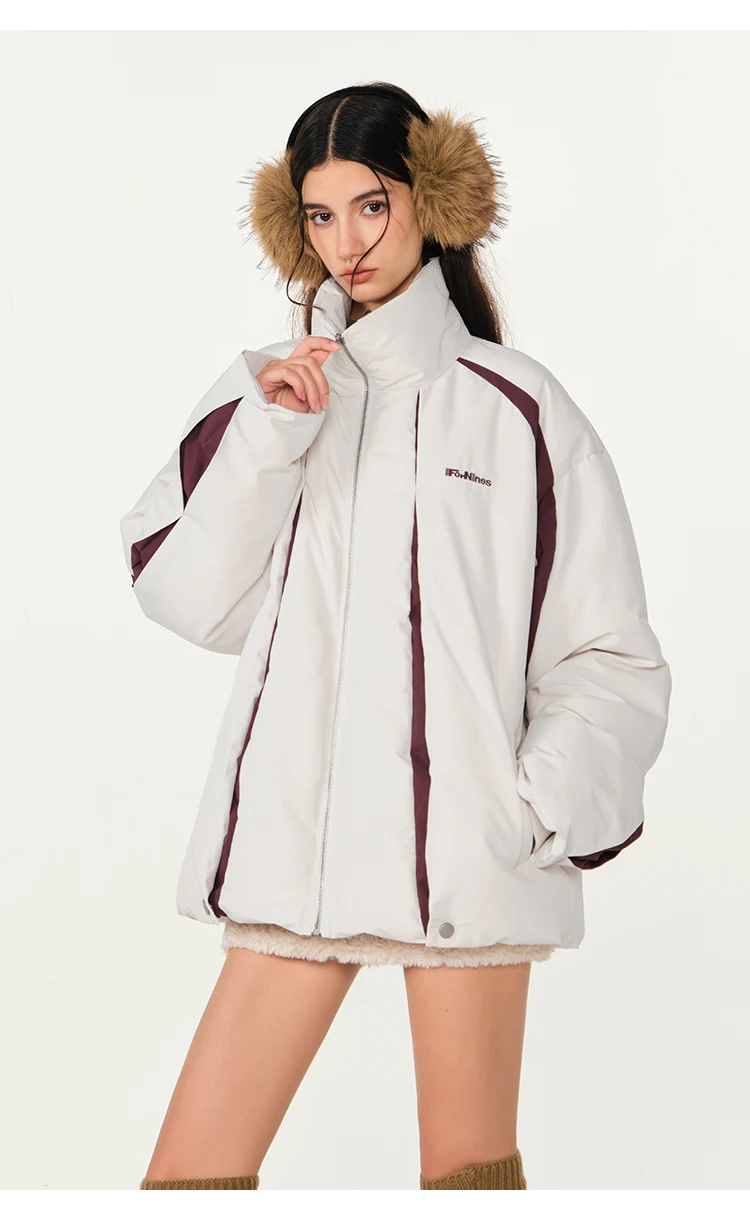 Winter New American Style Men's Three-Proof Trendy Off-White Casual Jacket Couple's Cold-Proof Thickened Black Cotton Jacket