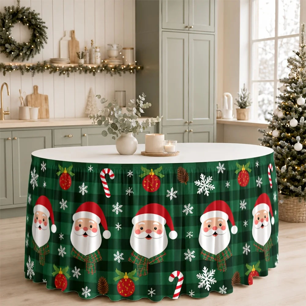 Table skirt / tableskirt - Christmas style - Festival celebration - Winter - Christmas party tablecloth / tablecove - 1 piece