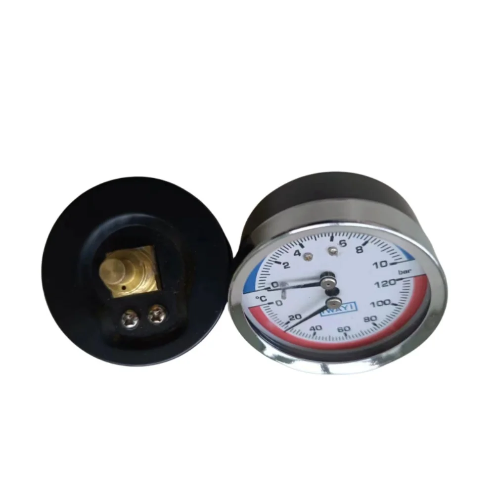 Heating System Gauge Temperature Pressure Gauge G1 2 Threads Heating System Measurement Tool Barometer Long-lasting Construction