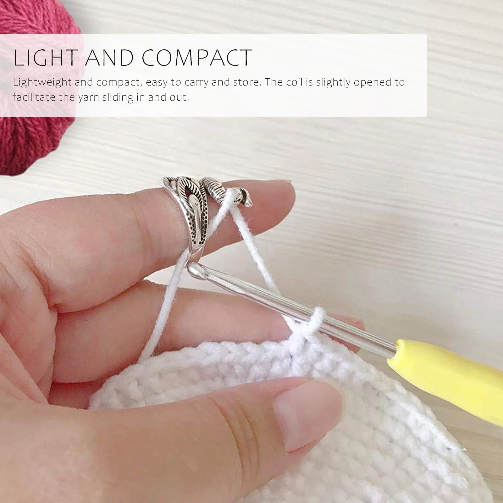 

6Pcs Yarn Guide Ring Knitting Loop Finger Holder Open Style Sewing Tool Craft Knitting Accessory Mixed Design