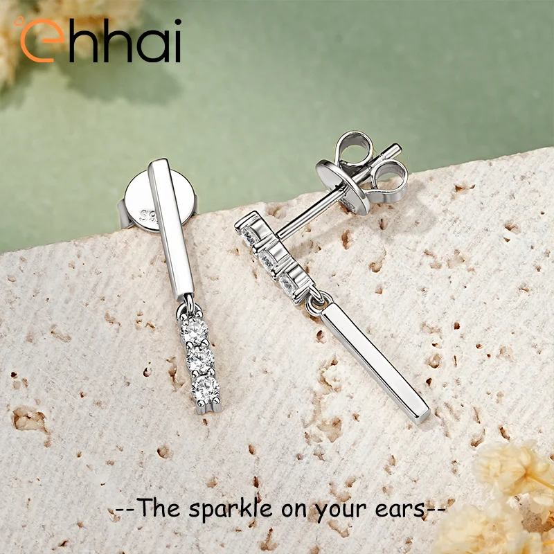

Ehhai 2mm Round Moissanite Stud Earrings for Women Real S925 Sterling Silver Piercing dangling Earring Fine Jewelry Gifts Aretes