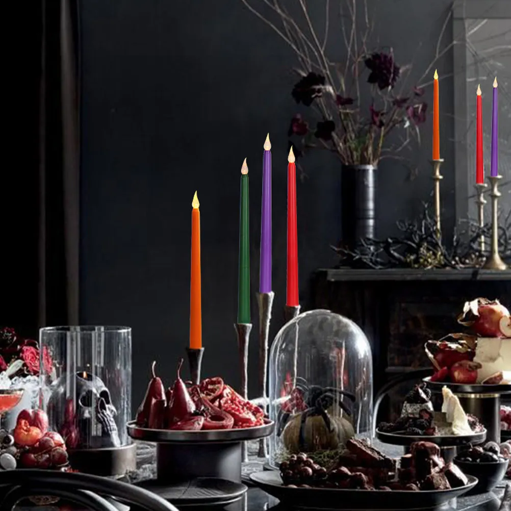 

12 шт. светодиодных электронных беспламенных конических свечей на батарейках, безопасные, долговечные, с теплым светом для свадеб, вечеринок и домашнего декора