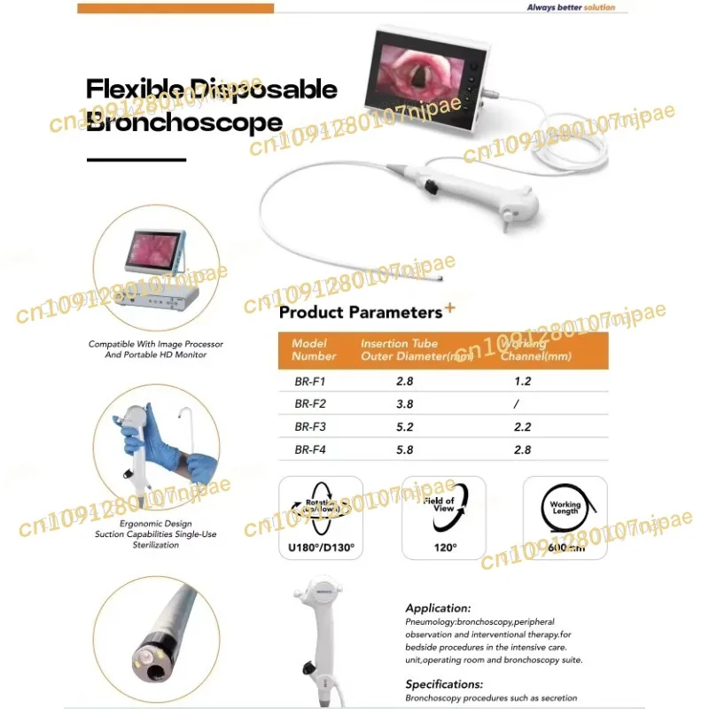

In Stock 3.8mm Bronchoscope Complimentary USB adapter detecting high-definition images medical Surgical Disposable Flexible NEW