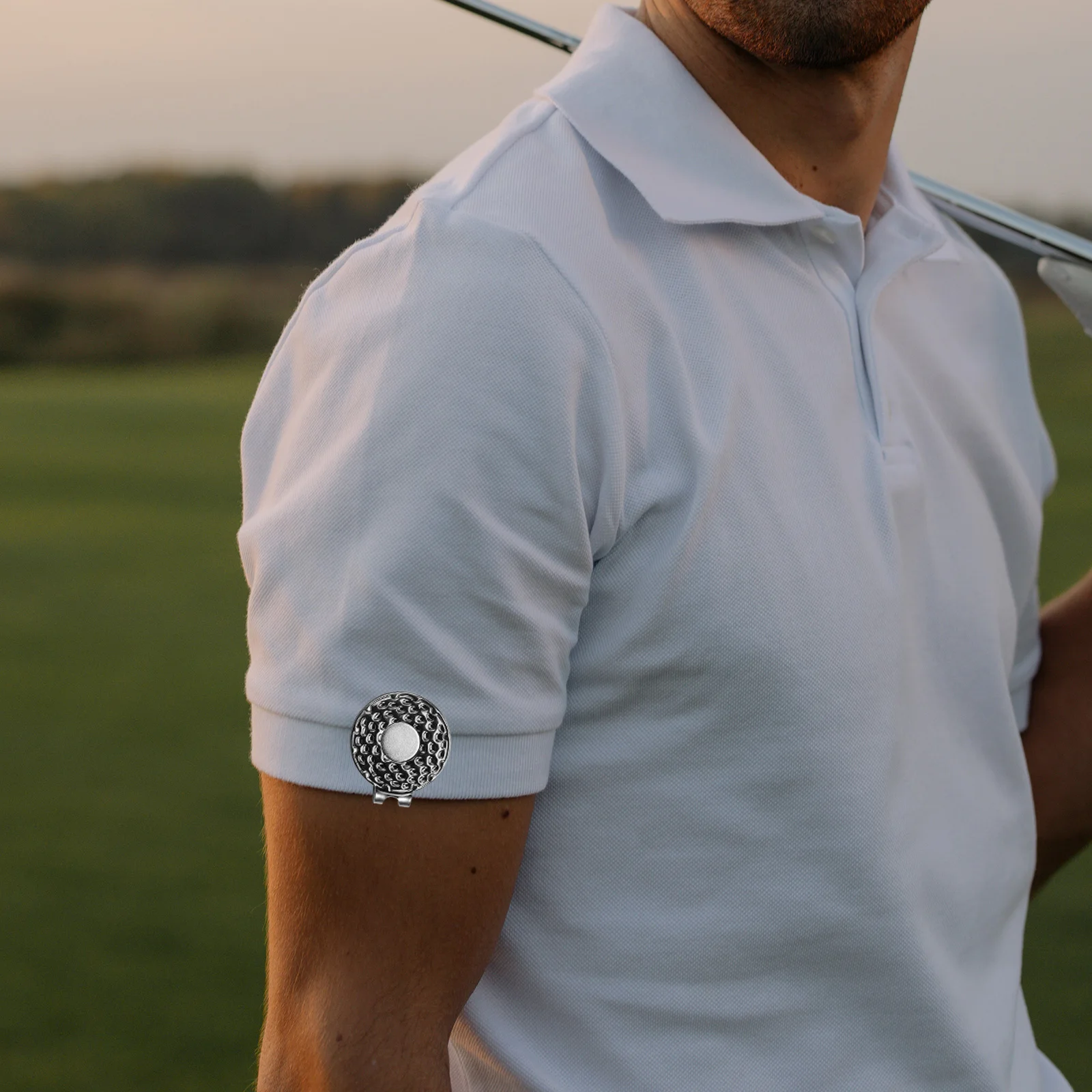 

2 Pcs Golf Hat Clip Marker with Caps for Men Delicate Accessories Golfball Clips Zinc Alloy Man Black