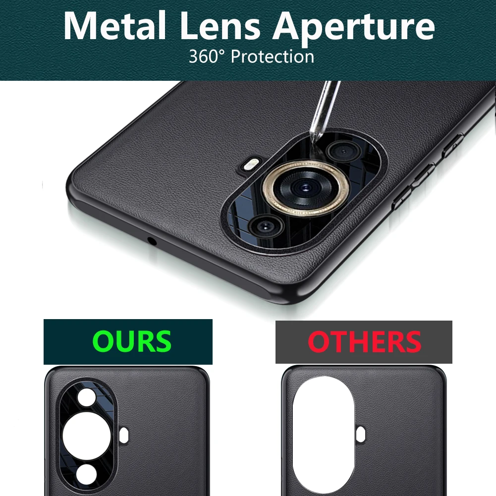 Hard PC Capa For  Huawei Nova 11 Pro Case luxury Leather shockproof Thin Curve Protective Cover For Nova 11 Back Case Fundas