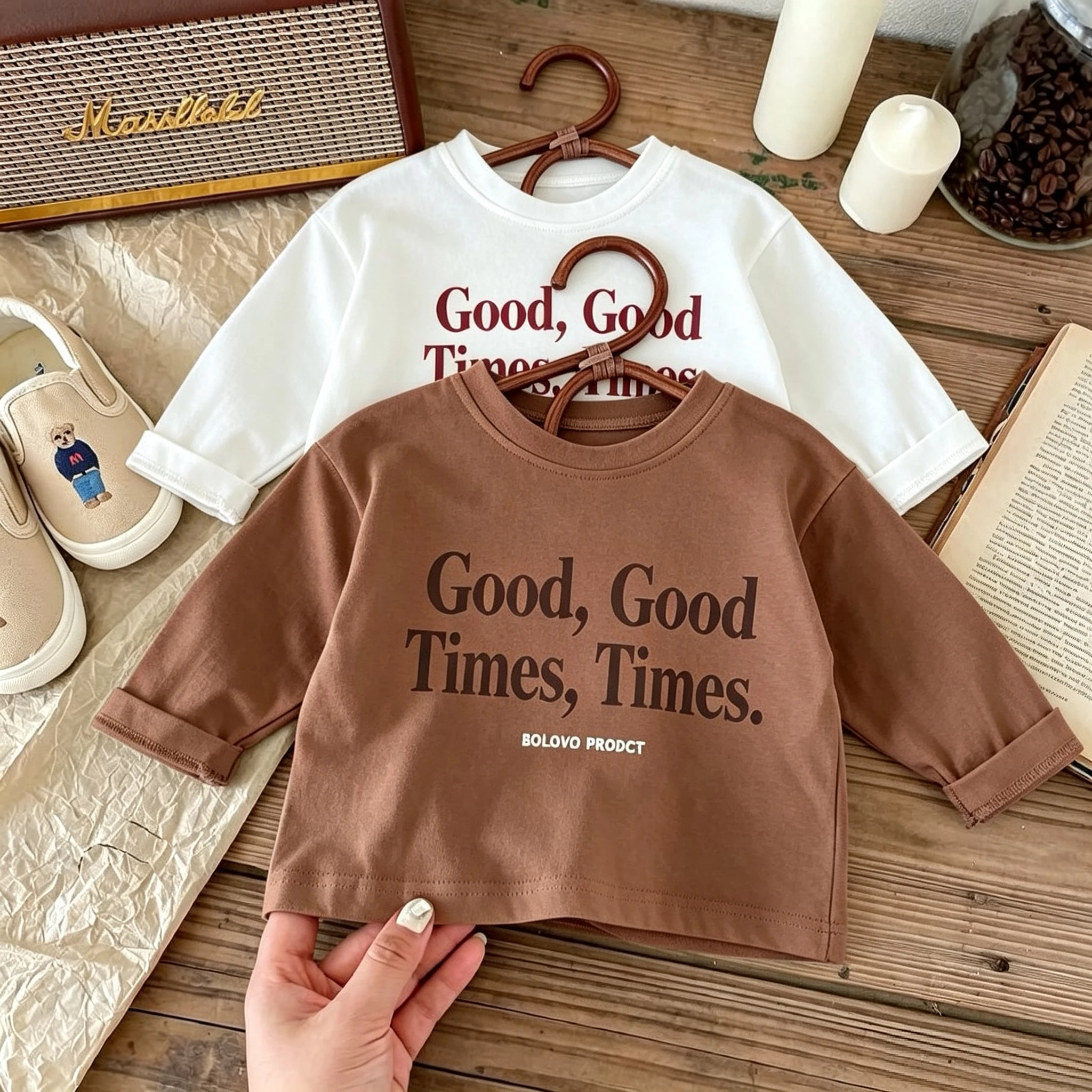 Korean Version Simple Kids Tops Long-sleeve Tshirt Autumn Clothing Loose Casual Round Collar Pullover Base Shirt Children Blouse
