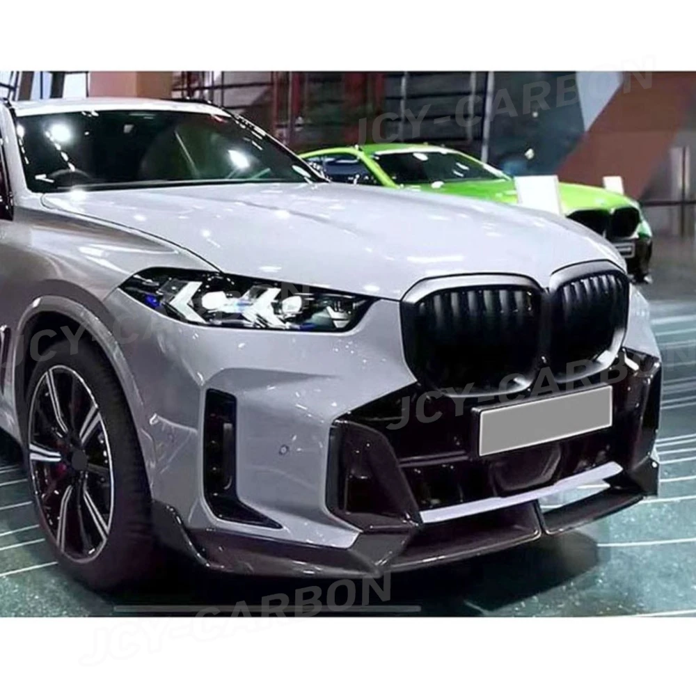 

Передний бампер из сухого углеродного волокна, противотуманная фара, сетчатая накладка для BMW X5 G05 G18 LCI M Sport 2023+, передние внешние декоративные детали автомобиля