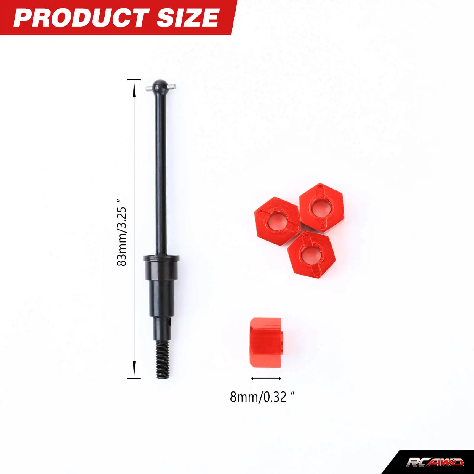 RCAWD Steel CVD Drive shaft +10MM wheel hex adapter + Diff Cup for 1/18 ARRMA ARA2102 GRANITE TYPHON GROM upgrades parts