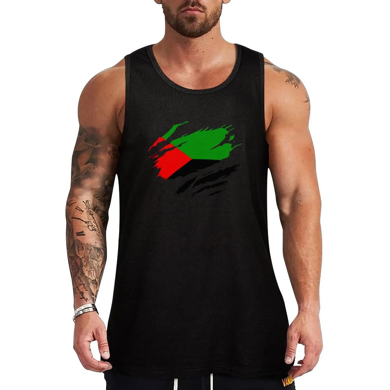 

Torn Style Martinique Flag Tank Top singlet for men Body man training weight vest Sports clothing