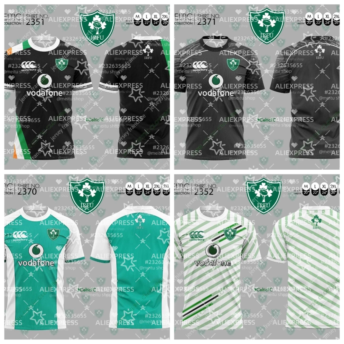 

2025 New Men's Quick-drying T-shirt Irish Rugby Jersey Comfortable Sports Breathable Sweat-absorbing Short-sleeved Top MOTO