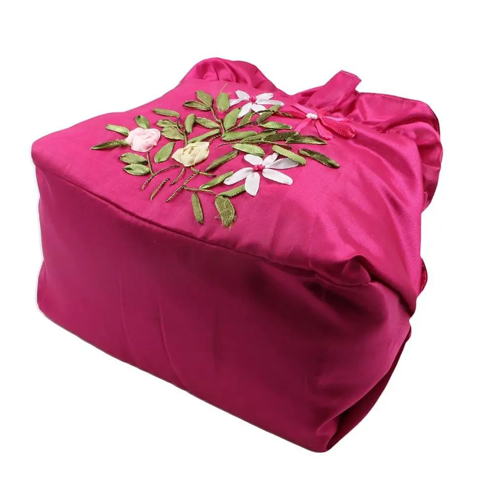 러플 자수 꽃 핸드백 잎 모양 폰 가방 지퍼 꽃 손목 가방 화장품 가방 엄마 가방 민족 스타일 토트백