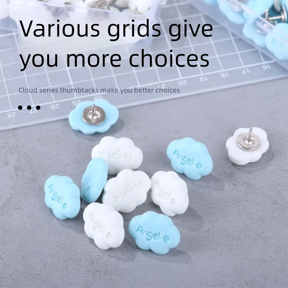 

30Pcs Portable Creative Cloud Shape Push Pins DIY 3D Blackboard Push Pins Multifunctional Reusable Thumb Tacks Stationery