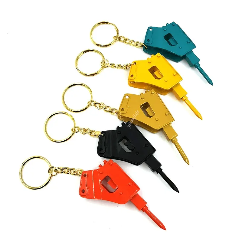 Alloy Excavator Keychain Broken Hammer Keychain Komatsu Kobelco Hitachi Caterpillar Creative Keychain Boutique Pendant