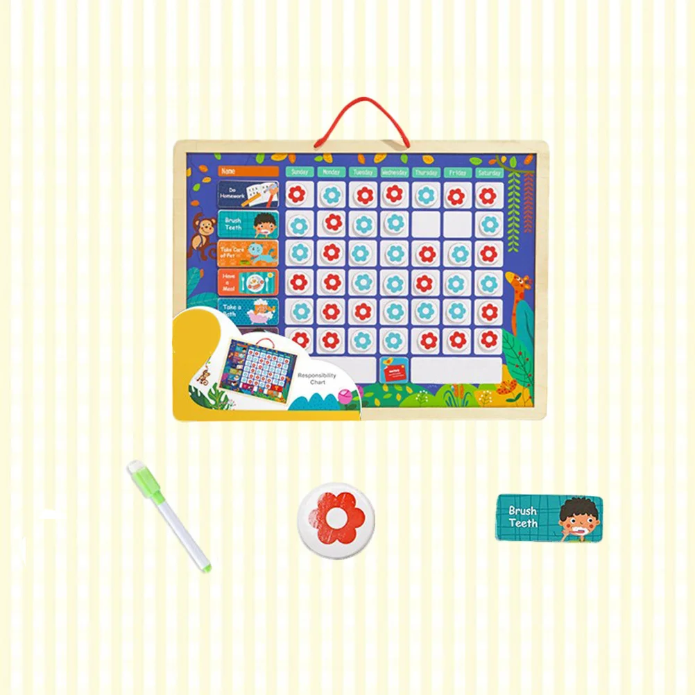 어린이 자기 훈련 보드 자석 책임 차트 나무 추적 보상 시스템 유아 행동 관리 도구