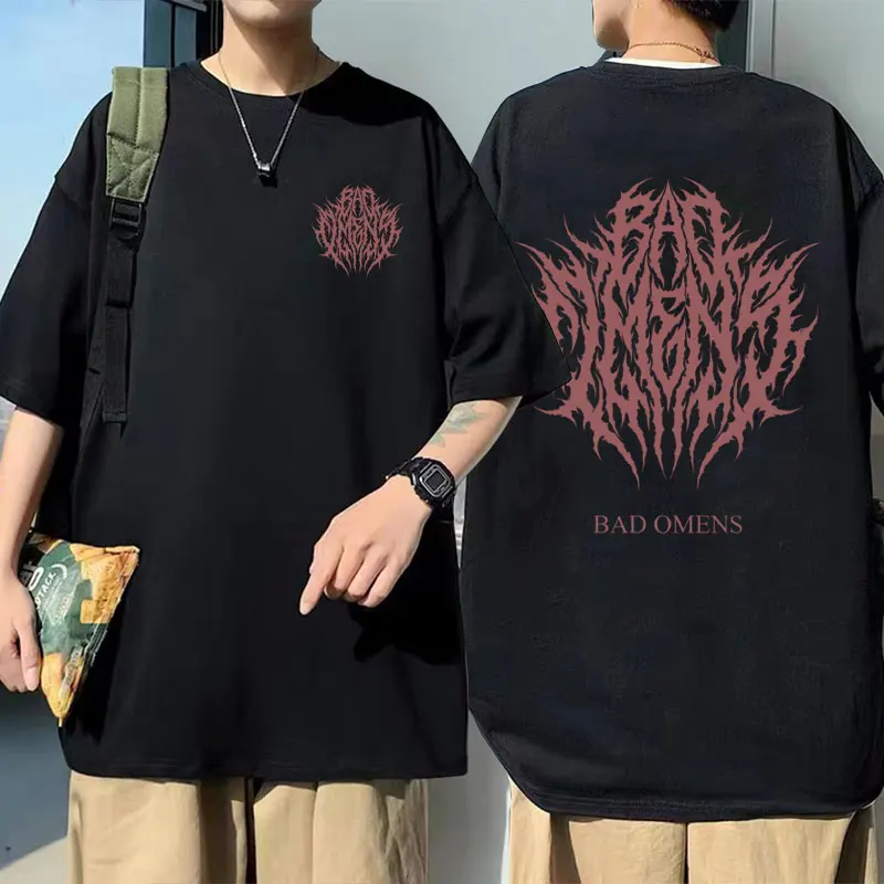 

Rock Band Bad Omens Tour 2026 T-shirt Men Women Vintage Gothic Metal T-shirts Men's Pure Cotton Oversized Short Sleeve T Shirts