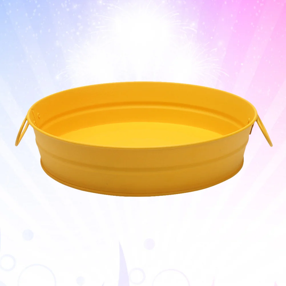 

Mini Plate Set Stainless Steel Snack Plate For Dessert Fries Appetizers Serving Yellow Kitchen Tableware