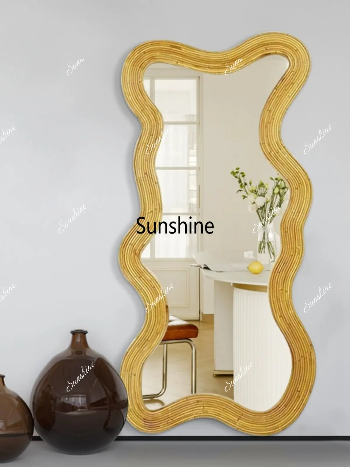 Nordic irregular full-length mirror art simple full-length mirror