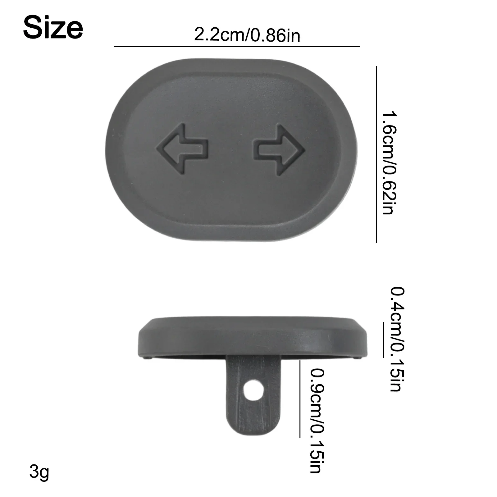 Botão interruptor de sinal de seta para scooter elétrica, 2.2x1.6cm, botão de controle de luz para ninebot g2 max 2 f2 pro, acessórios para scooters